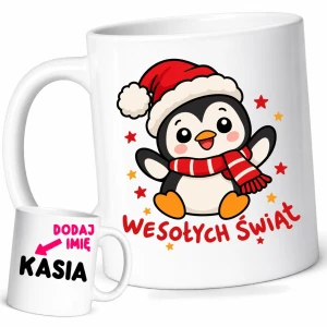 Kubek na Mikołajki z imieniem - WESOŁYCH ŚWIĄT - merry30-7