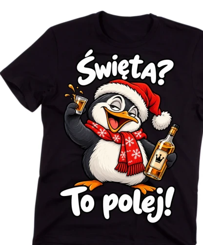 Śmieszna męska koszulka na prezent pod choinkę.webp