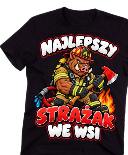 Koszulka dla strażaka ochotnika - NAJLEPSZY STRAŻAK WE WSI.webp