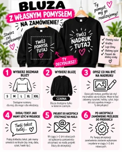 Czarna bluza z własnym nadrukiem timeforf.webp