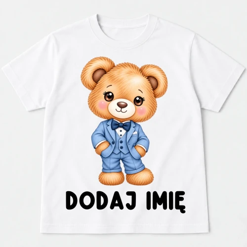 Personalizowana Koszulka dla chłopczyka  z Misiem na Dzień Misia - z imieniem.webp
