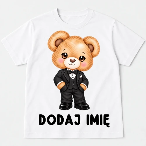 Personalizowana Koszulka dla chłopczyka  z Misiem na Dzień Misia - z imieniem.webp