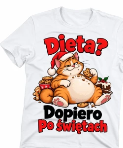 Śmieszna męska koszulka świąteczna - DIETA DOPIERO PO ŚWIĘTACH 