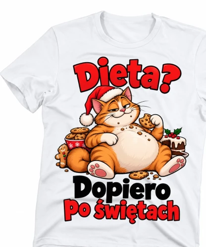 Śmieszna koszulka dieta dopiero po świętach .webp
