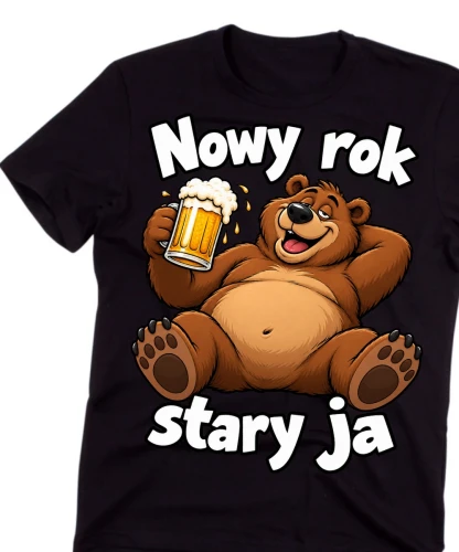 Śmieszna męska koszulka na SYLWESTRA - noway rok stary ja.webp