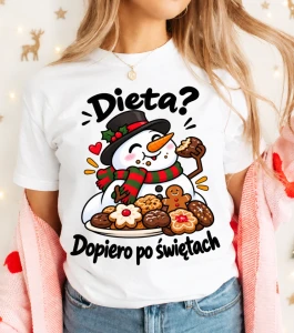 Śmieszna damska koszulka świąteczna - DIETA DOPIERO PO ŚWIĘTACH