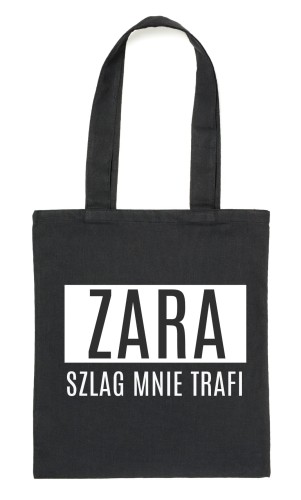 Czarny Shopper"ZARA SZLAG MNIE TRAFI"