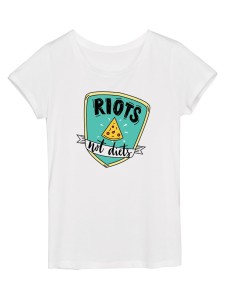 Koszulka damska "riots not diets"