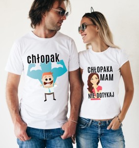 Zestaw dla pary  CHŁOPAK +CHŁOPAKA MAM NIE DOTYKAJ