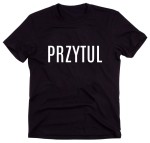 Czarny Klasyczny T-shirt "PRZYTUL"