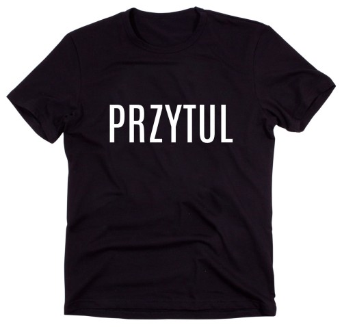 Czarny Klasyczny T-shirt "PRZYTUL"