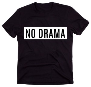 Czarny Klasyczny T-shirt"NO DRAMA"