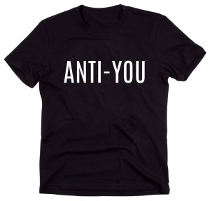 Czarny Klasyczny T-shirt "ANTI-YOU"