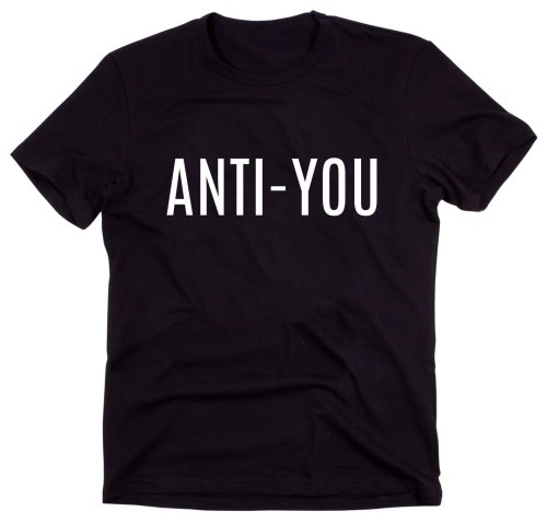Czarny Klasyczny T-shirt "ANTI-YOU"