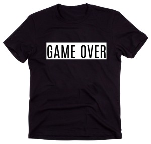 Czarny Klasyczny T-shirt "GAME OVER"