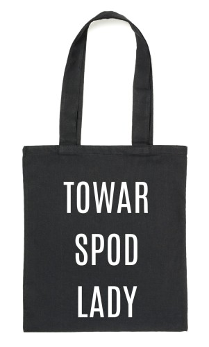Czarny Shopper"TOWAR SPOD LADY"