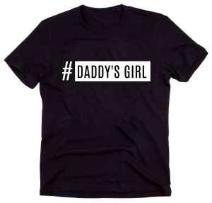 Czarny Klasyczny T-shirt "#DADDY'S GIRL"