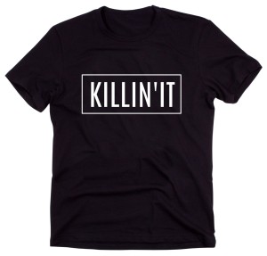 Czarny Klasyczny T-shirt "KILLIN'IT"