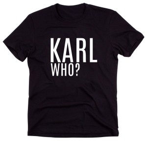 Czarny Klasyczny T-shirt"KARL WHO"