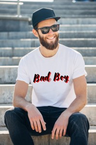 Koszulka męska BAD BOJ(CZARNO CZERWONY)